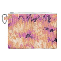 Yellow And Pink Abstract Canvas Cosmetic Bag (xl)