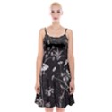 Dark Floral Artwork Spaghetti Strap Velvet Dress View1