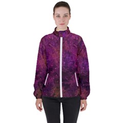 Red Melty Abstract Women s High Neck Windbreaker by Dazzleway