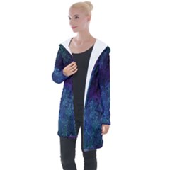 Glassy Melty Abstract Longline Hooded Cardigan by Dazzleway