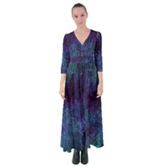 Glassy Melty Abstract Button Up Maxi Dress