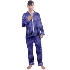 Lilac Abstract Men s Long Sleeve Satin Pajamas Set