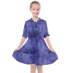 Lilac Abstract Kids  All Frills Chiffon Dress by Dazzleway