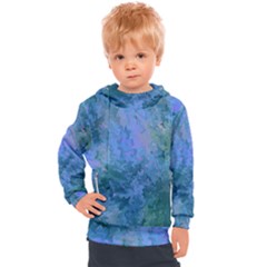 Lilac And Green Abstract Kids  Hooded Pullover