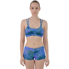 Lilac And Green Abstract Perfect Fit Gym Set
