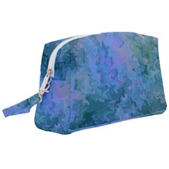 Lilac And Green Abstract Wristlet Pouch Bag (large) by Dazzleway