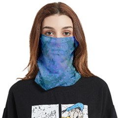 Lilac And Green Abstract Face Covering Bandana (two Sides)