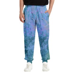 Lilac And Green Abstract Men s Elastic Waist Pants