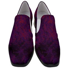 Red And Purple Abstract Women Slip On Heel Loafers by Dazzleway