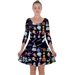 Glitch Glitchen Misc Two Quarter Sleeve Skater Dress by WetdryvacsLair