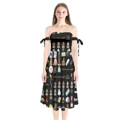 Glitch Glitchen Misc Three Shoulder Tie Bardot Midi Dress by WetdryvacsLair