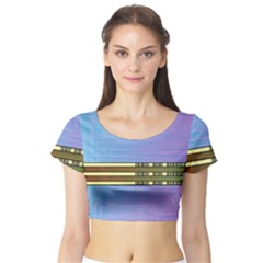 Glitched Vaporwave Hack The Planet Short Sleeve Crop Top by WetdryvacsLair