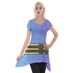 Glitched Vaporwave Hack The Planet Short Sleeve Side Drop Tunic by WetdryvacsLair