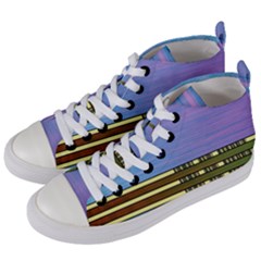Glitched Vaporwave Hack The Planet Women s Mid-top Canvas Sneakers by WetdryvacsLair