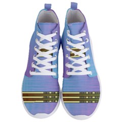 Glitched Vaporwave Hack The Planet Men s Lightweight High Top Sneakers by WetdryvacsLair