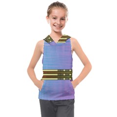 Glitched Vaporwave Hack The Planet Kids  Sleeveless Hoodie by WetdryvacsLair