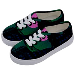 Vaporwave Old Moon Over Nyc Kids  Classic Low Top Sneakers