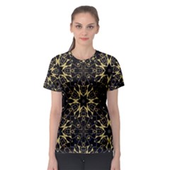 Black and gold pattern Women s Sport Mesh Tee