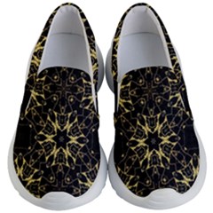 Black and gold pattern Kids Lightweight Slip Ons