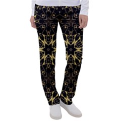 Black and gold pattern Women s Casual Pants