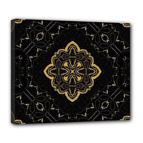 Ornate Black And Gold Deluxe Canvas 24  X 20  (stretched) by Dazzleway