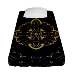 Ornate Black And Gold Fitted Sheet (single Size) by Dazzleway