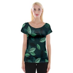 Foliage Cap Sleeve Top