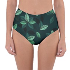 Foliage Reversible High-waist Bikini Bottoms