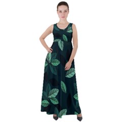Foliage Empire Waist Velour Maxi Dress