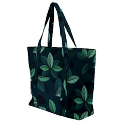 Foliage Zip Up Canvas Bag