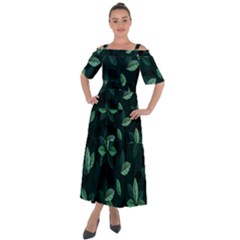 Foliage Shoulder Straps Boho Maxi Dress 