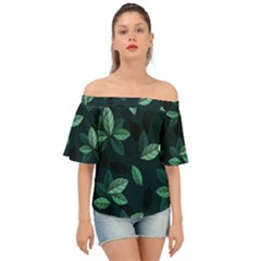 Foliage Off Shoulder Short Sleeve Top