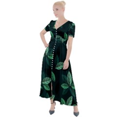 Foliage Button Up Short Sleeve Maxi Dress by HermanTelo