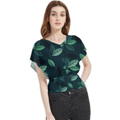 Foliage Butterfly Chiffon Blouse