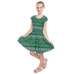 Christmas Knit Digital Kids  Short Sleeve Dress