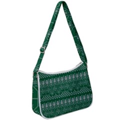 Christmas Knit Digital Zip Up Shoulder Bag