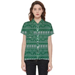 Christmas Knit Digital Short Sleeve Pocket Shirt