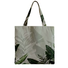 Banana Leaf Plant Pattern Zipper Grocery Tote Bag by Alisyart