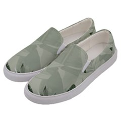 Banana Leaf Plant Pattern Men s Canvas Slip Ons