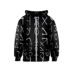 Heinrich Cornelius Agrippa Of Occult Philosophy 1651 Angelic Alphabet Or Celestial Writing Collected Inverted Kids  Zipper Hoodie by WetdryvacsLair