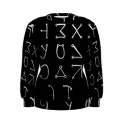 Heinrich Cornelius Agrippa Of Occult Philosophy 1651 Angelic Alphabet Or Celestial Writing Collected Inverted Women s Sweatshirt by WetdryvacsLair