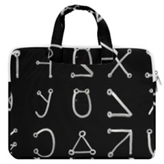 Heinrich Cornelius Agrippa Of Occult Philosophy 1651 Angelic Alphabet Or Celestial Writing Collected Inverted Macbook Pro Double Pocket Laptop Bag by WetdryvacsLair