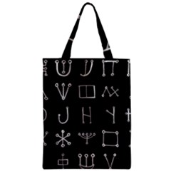 Heinrich Cornelius Agrippa Of Occult Philosophy 1651 Malachim Alphabet Collected Inverted Square Zipper Classic Tote Bag by WetdryvacsLair