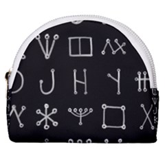 Heinrich Cornelius Agrippa Of Occult Philosophy 1651 Malachim Alphabet Collected Inverted Square Horseshoe Style Canvas Pouch by WetdryvacsLair