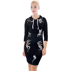 Katzen Cats Quarter Sleeve Hood Bodycon Dress by WetdryvacsLair