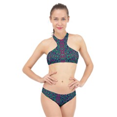 Tree Flower Paradise Of Inner Peace And Calm Pop-art High Neck Bikini Set by pepitasart