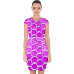 Hexagon Windows Capsleeve Drawstring Dress  by essentialimage