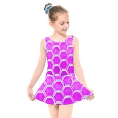 Hexagon Windows Kids  Skater Dress Swimsuit by essentialimage