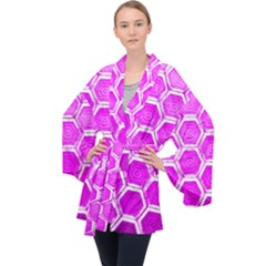 Hexagon Windows Long Sleeve Velvet Kimono  by essentialimage