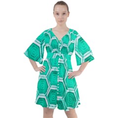 Hexagon Windows Boho Button Up Dress by essentialimage